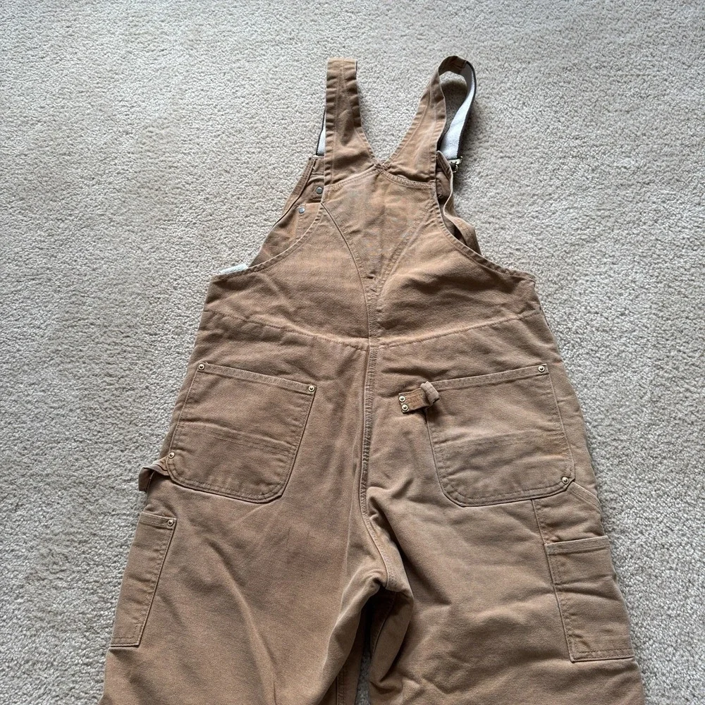 Vintage Carhartt Overall Mens 38 X 30 Duck Bib Insulated Quilt Lined Made In USA
